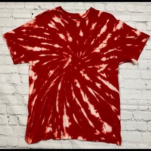 One of a Kind Red Reverse Tie Dye T Shirt